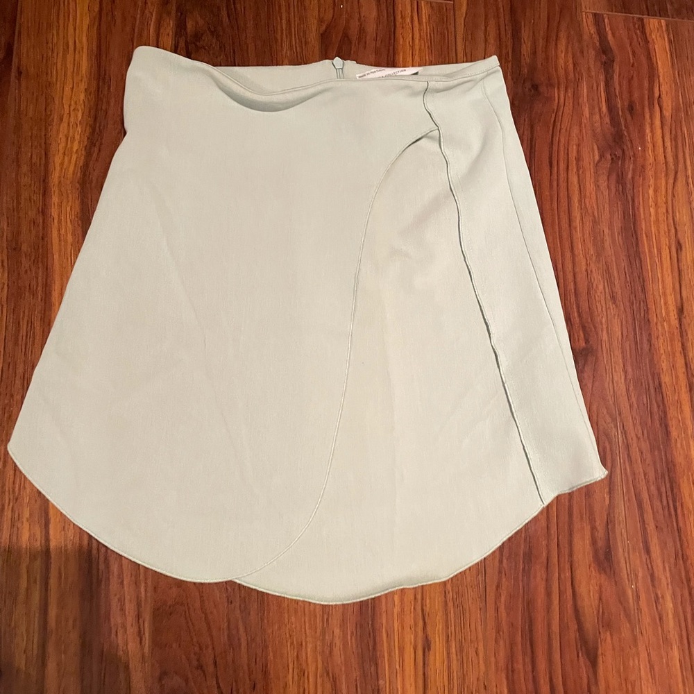 Zara Mint Asymmetrical Mini Skirt